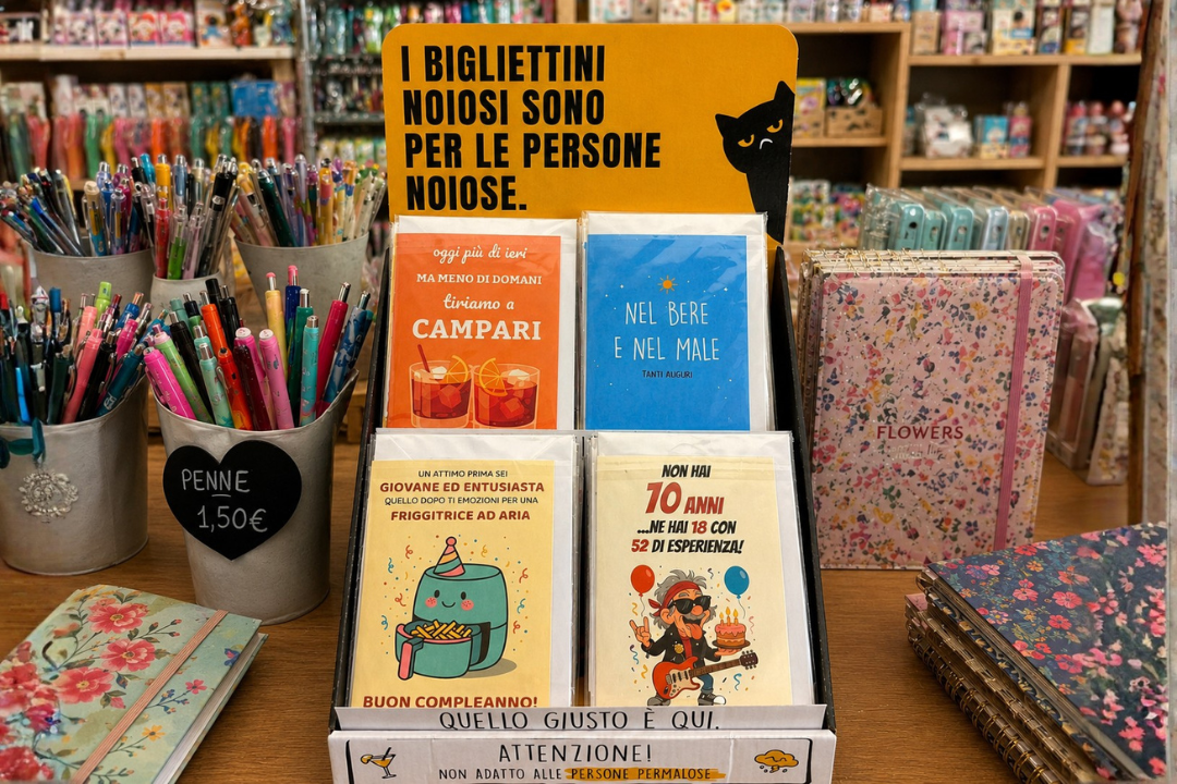 Espositore Biglietti Auguri Malauguri